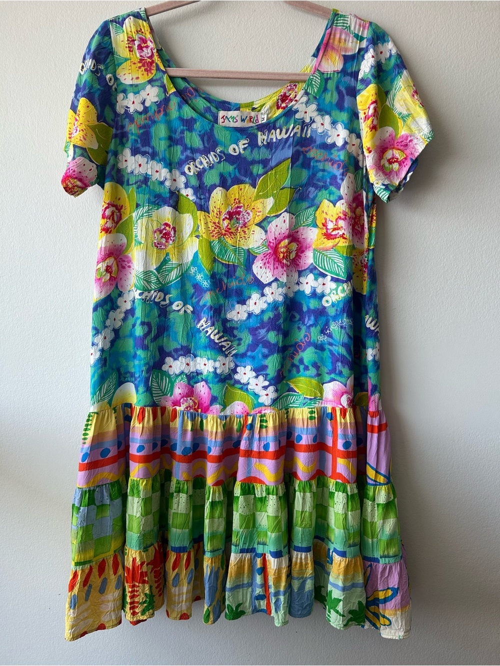 Vintage Jams World "Hattie" Bright Floral Tropical Dress Multicoloured